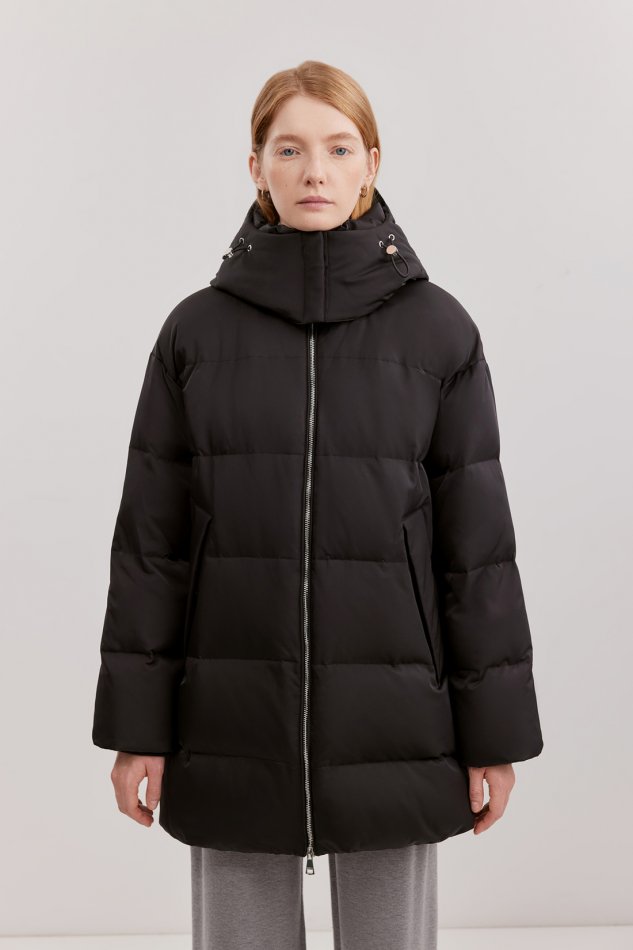Удлиненный стеганый пуховик со съемным капюшоном Baon B0025522 - 3