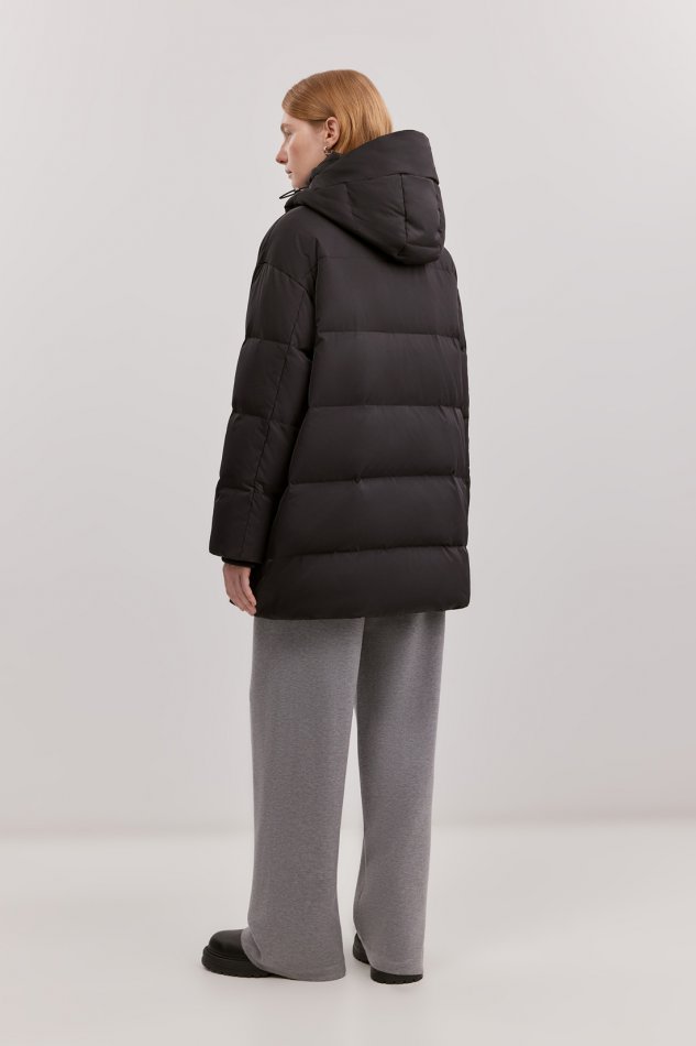 Удлиненный стеганый пуховик со съемным капюшоном Baon B0025522 - 4