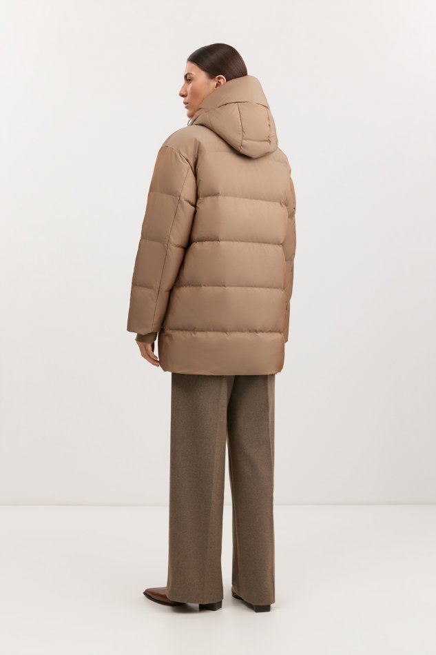 Удлиненный стеганый пуховик со съемным капюшоном Baon B0025522 - 4