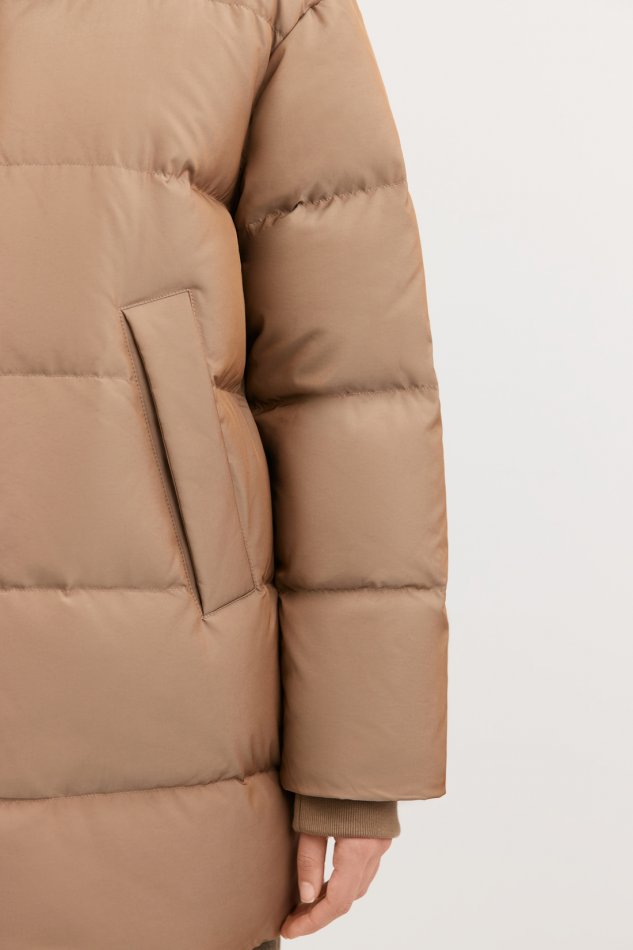 Удлиненный стеганый пуховик со съемным капюшоном Baon B0025522 - 10