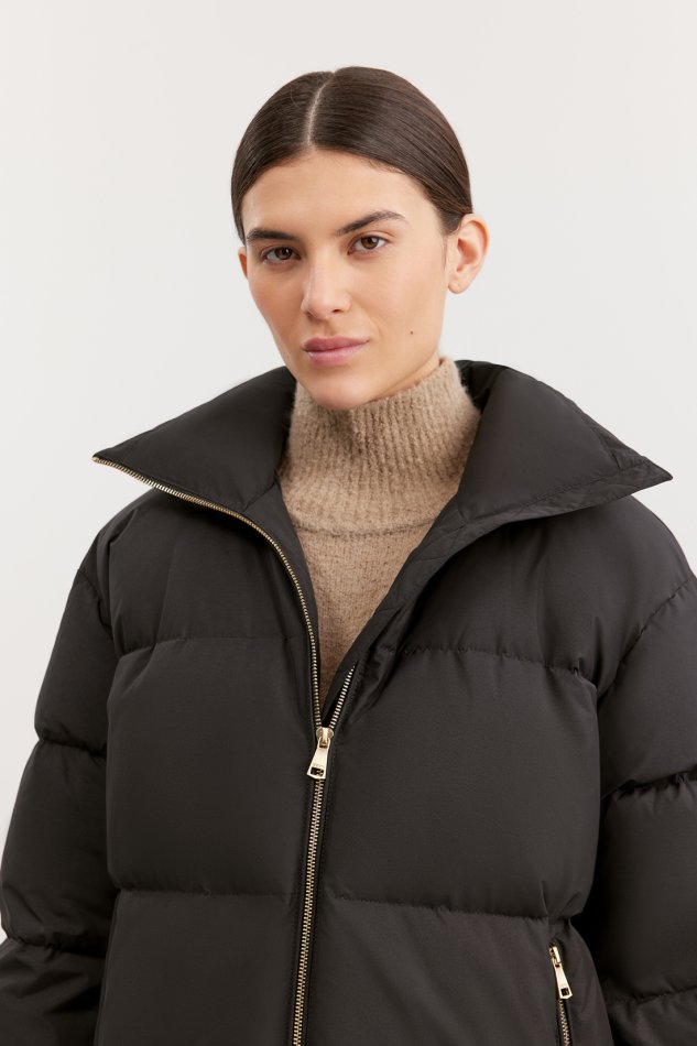 Объемный пуховик без капюшона Baon B0025524 - 5