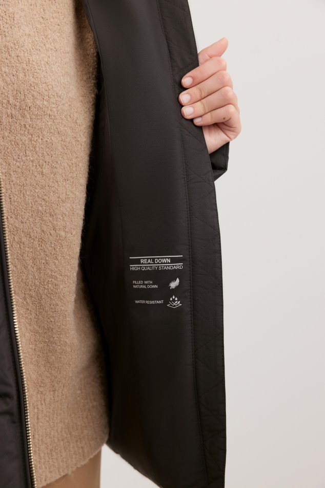 Объемный пуховик без капюшона Baon B0025524 - 7