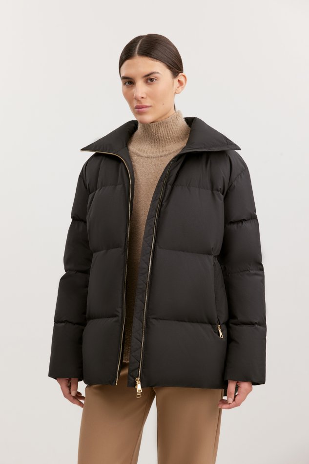 Объемный пуховик без капюшона Baon B0025524