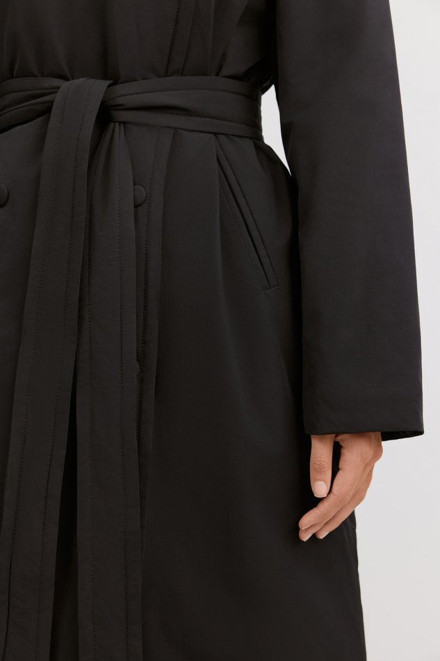 Утепленное классическое пальто-тренч Baon B0525501 - 6