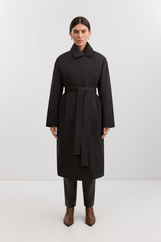 Утепленное классическое пальто-тренч Baon B0525501 - 2
