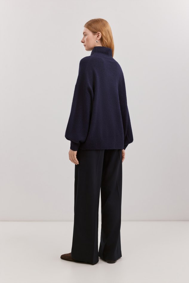 Базовый оверсайз джемпер с высоким воротником Baon B1325540 - 4