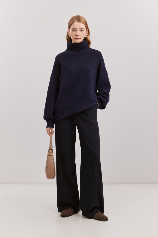 Базовый оверсайз джемпер с высоким воротником Baon B1325540 - 2