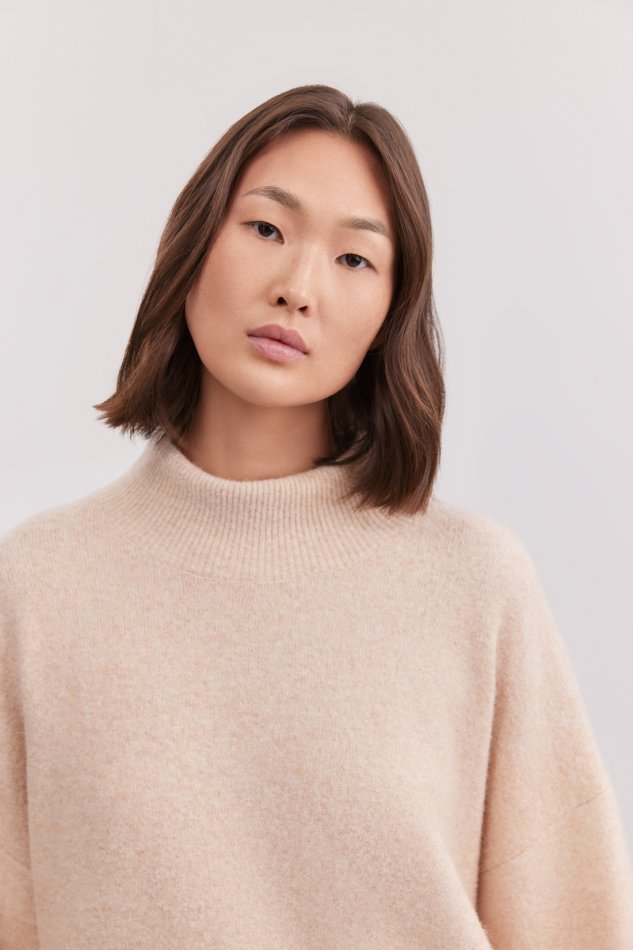 Базовый оверсайз джемпер с высоким воротником Baon B1325540 - 5