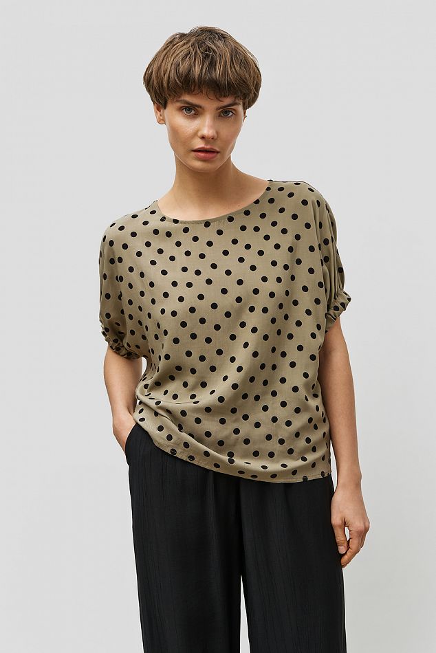Удлиненная блузка в тонкую полоску артgm купить в интернет-магазине Pompa