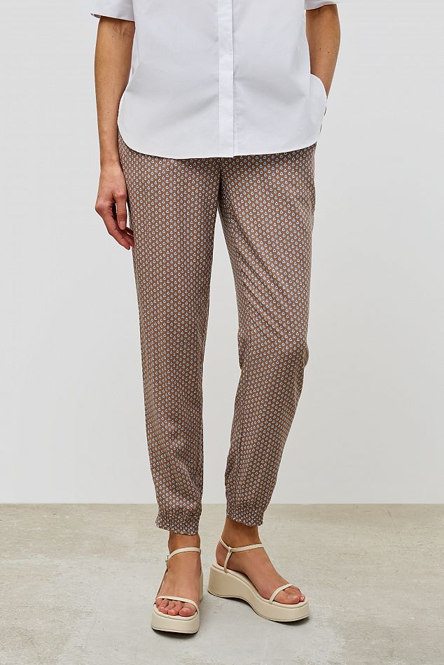 Летние брюки-шаровары с принтом - артикул B291020, цвет COCOA PRINTED -купить по цене 2559 руб. в интернет-магазине Baon