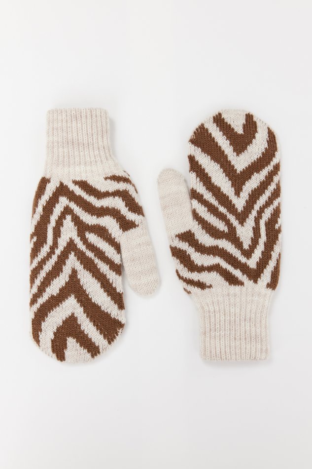 BAON Теплые зимние вязаные двухслойные варежки