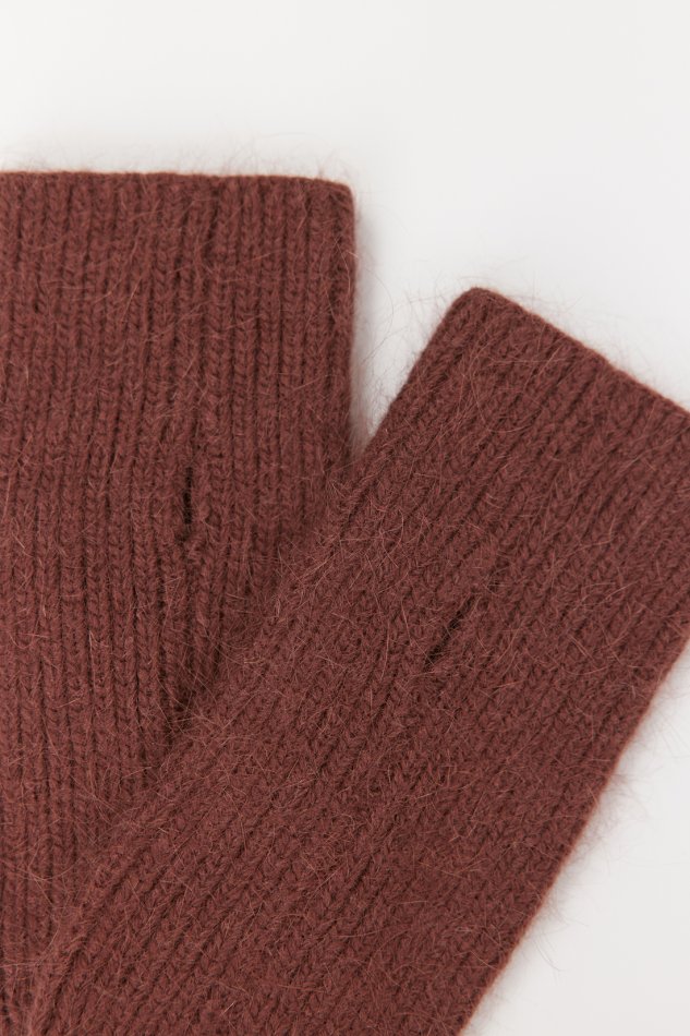 Теплые вязаные перчатки-митенки с ангорой Baon B3625506 - 3
