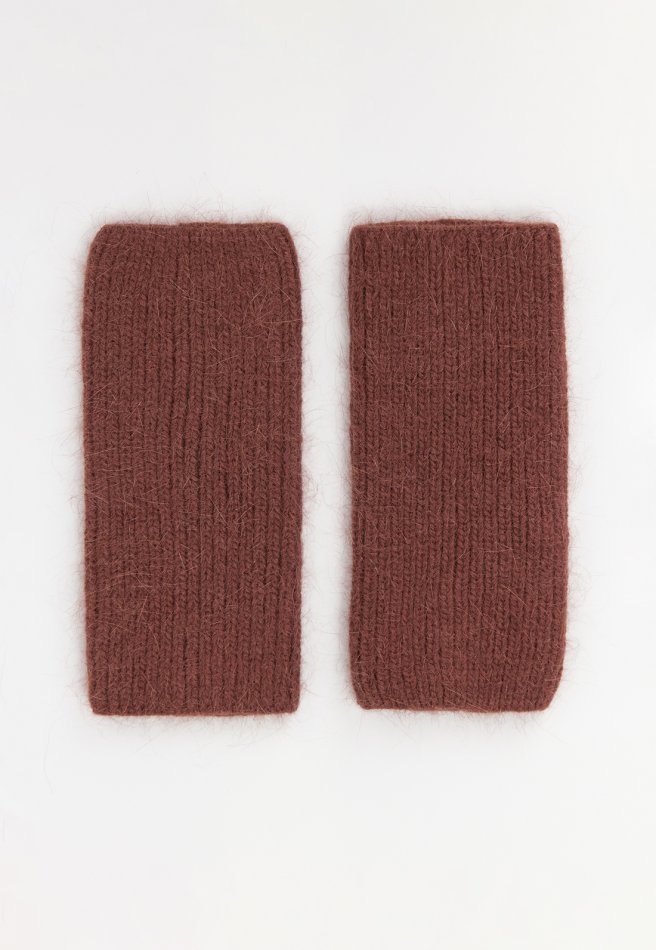 Теплые вязаные перчатки-митенки с ангорой Baon B3625506