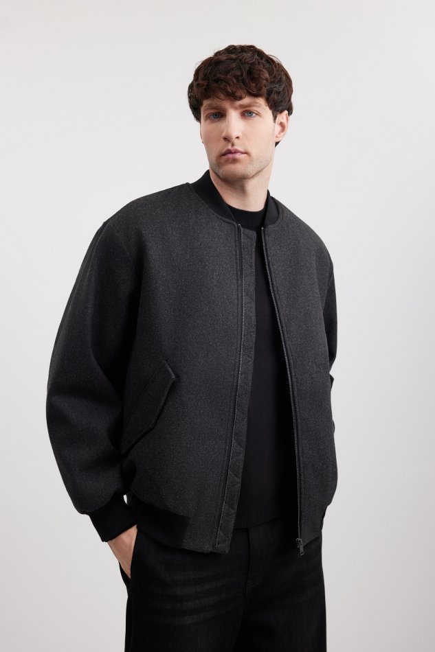 Бомбер из шерстесодержащей ткани Baon B5325503
