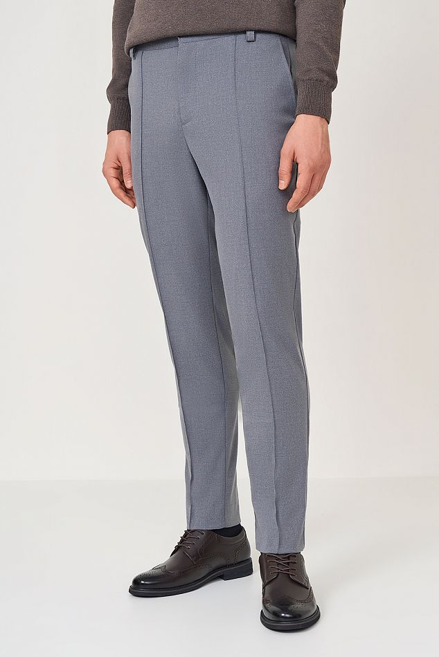 Зауженные брюки со стрелками - артикул B7923501, цвет DARK SILVER MELANGE -купить по цене 4599 руб. в интернет-магазине Baon
