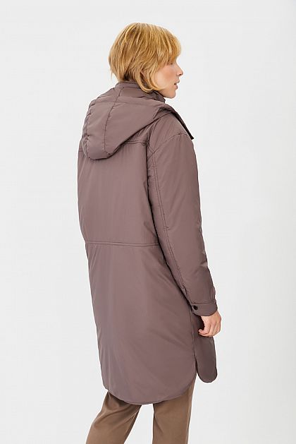 Прямое пальто с капюшоном Баон Baon B031506