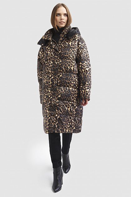 Леопардовая куртка (эко пух) B040536