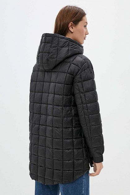 Пальто с простёжкой квадратами (эко пух)  B041532