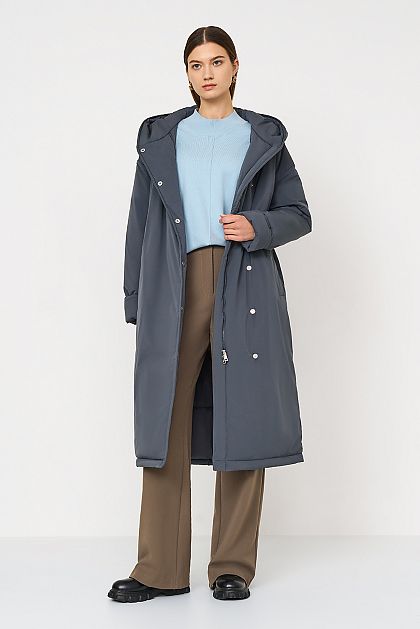 Утеплённое пальто с поясом Баон Baon B0523508