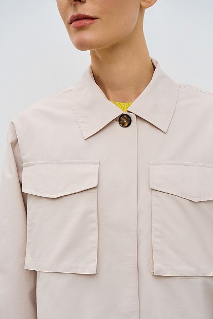 Короткая ветровка рубашечного кроя с накладными карманами Баон Baon B1023027