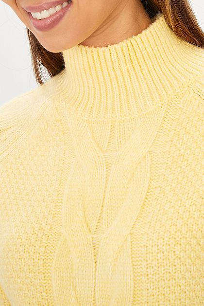 Шерстяной свитер с косами B131522