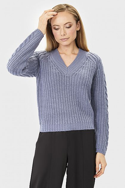 Пуловер крупной вязки B131559
