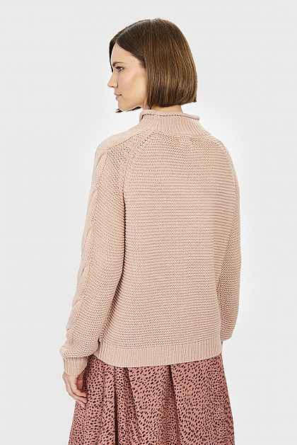 Шерстяной свитер с косами B131564