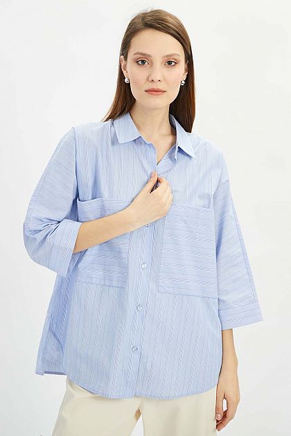 Рубашка оверсайз в полоску Баон Baon B1722019