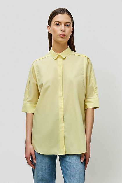 Хлопковая блузка с объёмными рукавами Баон Baon B191043