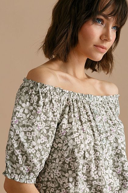 Блузка с цветочным принтом B1922025