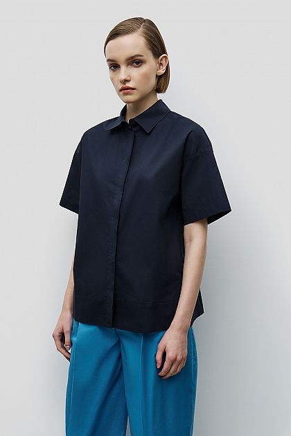 Удлиненная блузка прямого кроя с потайной застежкой Баон Baon B1923009