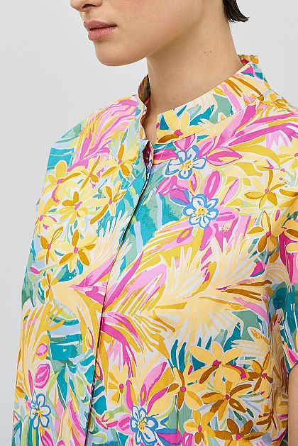 Хлопковая блузка прямого кроя с потайной застежкой Баон Baon B1923021