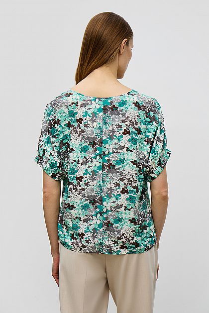 Удлиненная блузка без застежки с принтом Баон Baon B1923033
