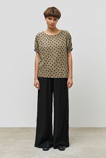 Удлиненная блузка без застежки с принтом Баон Baon B1923033