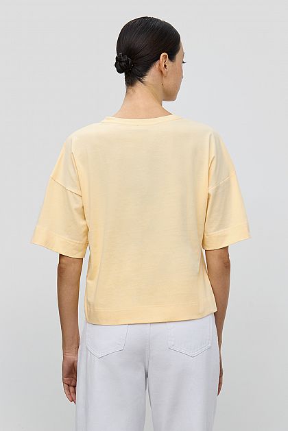 Хлопковая футболка оверсайз с принтом Баон Baon B2323089