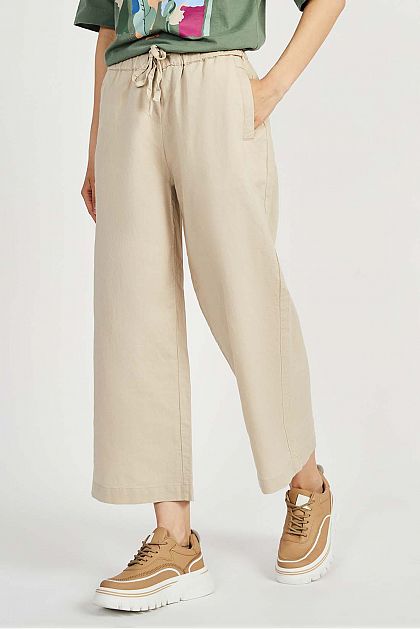 Широкие брюки со льном Баон Baon B2922038