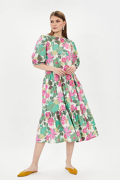 Платье с крупным цветочным узором B451073