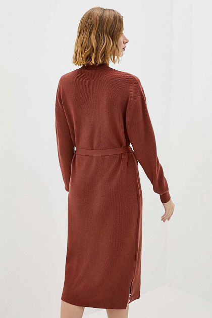 Платье-свитер с поясом B451504
