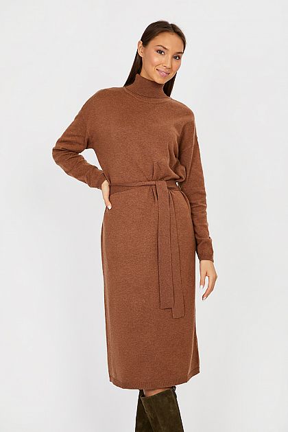 Платье-свитер с поясом B451505