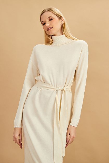 Платье-свитер с поясом B451505