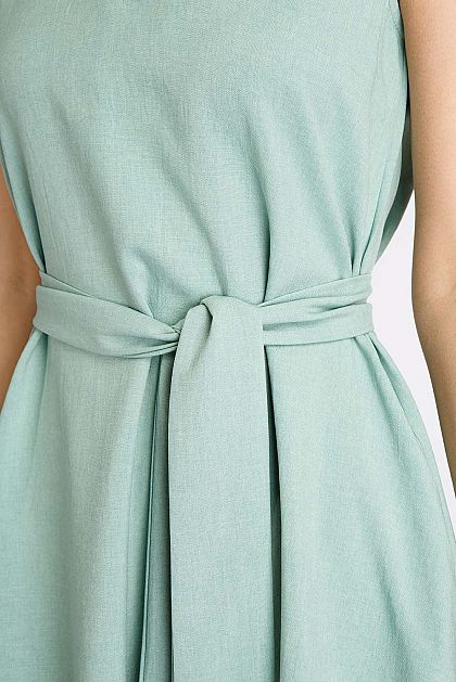 Льняное платье с поясом B4522079