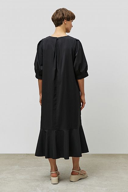 Платье-миди из смесовой ткани с пышными рукавами Баон Baon B4523004