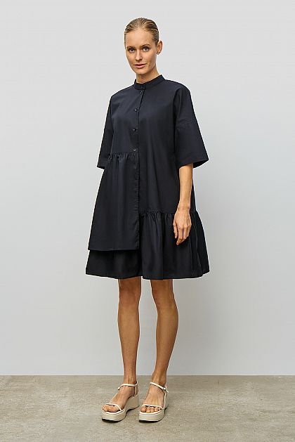Хлопковое асимметричное платье-рубашка  Баон Baon B4523026