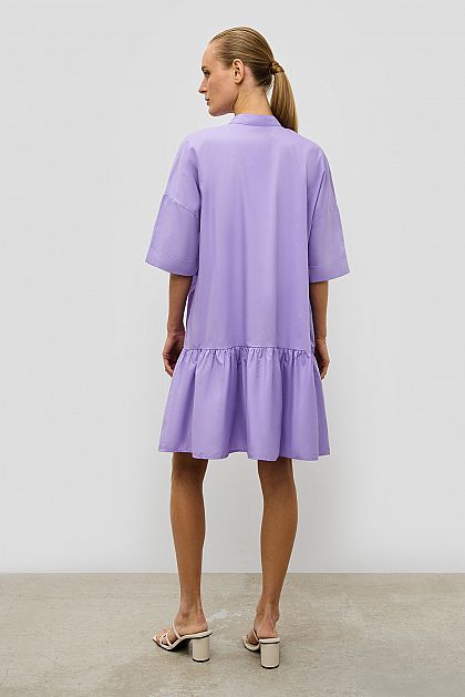 Хлопковое асимметричное платье-рубашка  Баон Baon B4523026