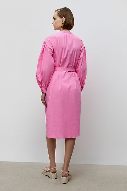 Хлопковое платье-рубашка с поясом Баон Baon B4523052