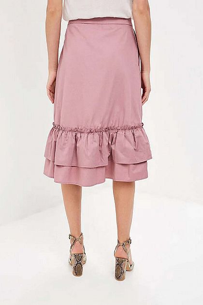 Розовая юбка с оборками B479018