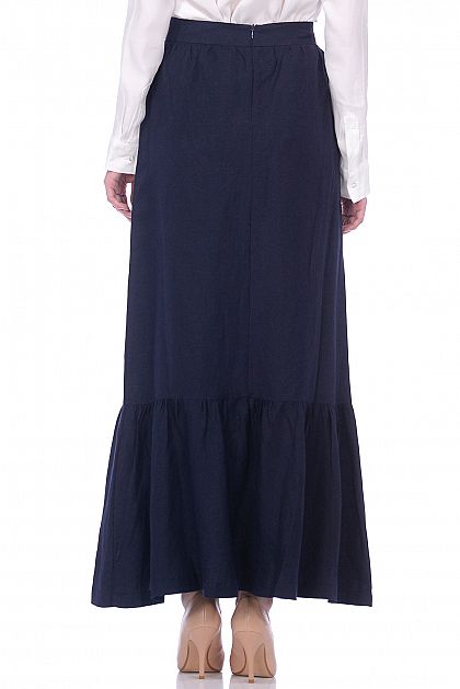 Длинная юбка из смесового льна Баон Baon B479019