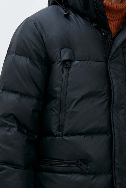 Пуховое пальто с капюшоном  B501541