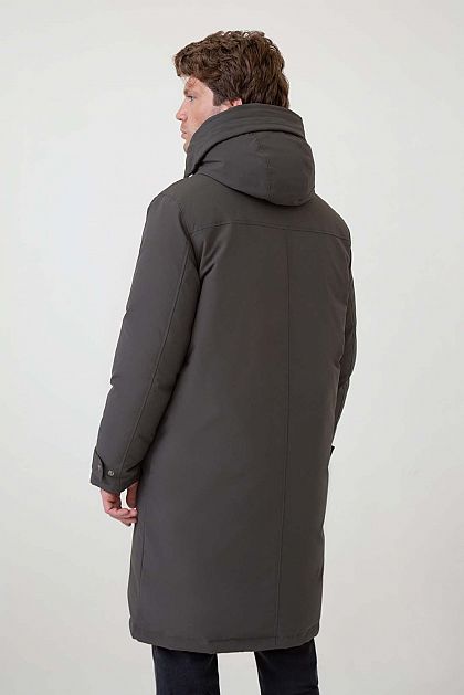 Пуховое пальто с простеганной подкладкой