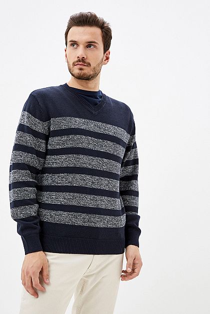Пуловер в полоску B630545